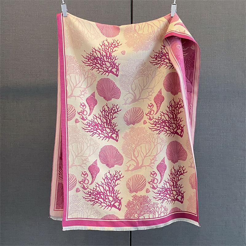 Design Floral Printed Cashmere Scarf Women Winter Pashmina Shawls And Wraps Thick Warm Bufanda Stoles Blanket Luxury