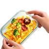 ZIPOYA 1520ml 2-Compartment Glass Food Container