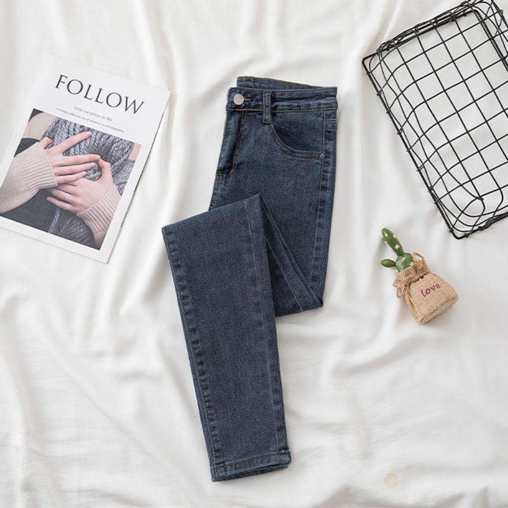 Tužkové džíny s úzkými nohavicemi dámské slim-fit všestranné nové tenké skinny džíny elastické tenké džíny