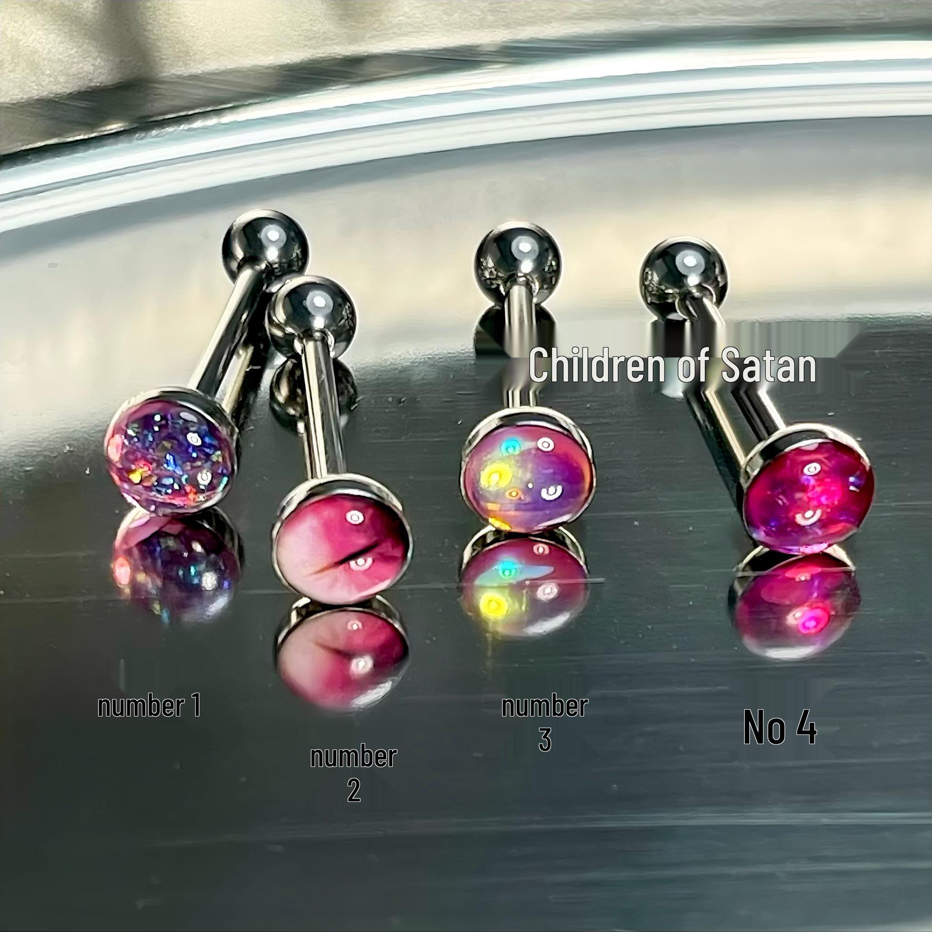 

Пирсинг языка из титановой стали Satan s Child Shibuya Girl - Крутой, Блестящий Дизайн 12mm x 1.6mm