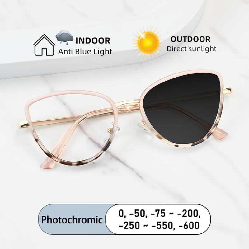 Brand Design Square Cat Eye Frame Myopia Glasses Anti Blue Ray Computer Women Near Sight Eyewear Prescription