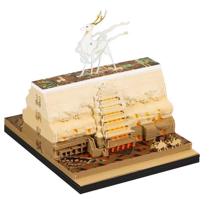 Tree of Life 3D Paper Carving Calendar and Sticky Notes Desk Ornament