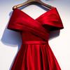 Evening Dress Dark Red V-Neck Dresses Woman Party Night A-LINE Evening Gowns for Women Plus Size