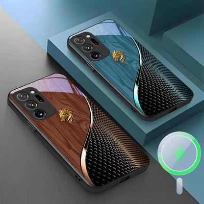 Coque Samsung S11 S21 S23 S20 FE - Tendance Nationale Dragon Bois Grainé, Absorption Magnétique, Vente Rapide