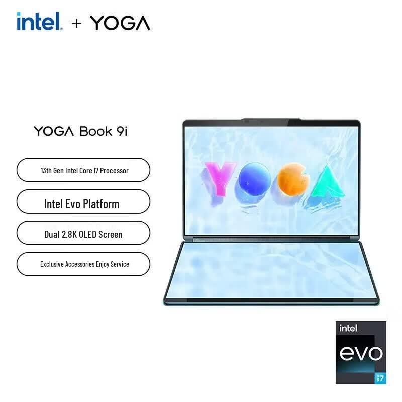 Lenovo YOGA Book 9i AI Edition Dual-Screen Laptop (CN version) i7-1355U 16G 1T Misty Sea Blue