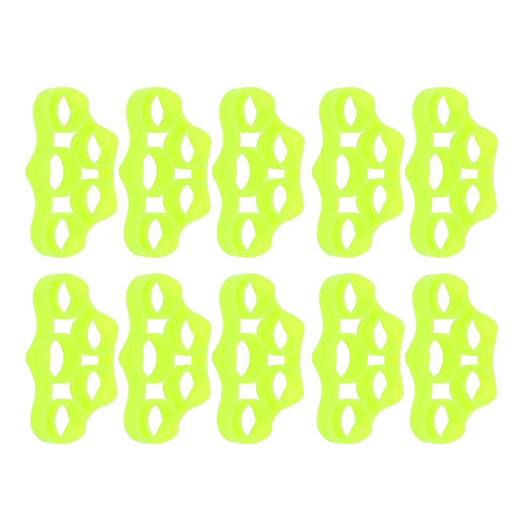 10Pcs Finger Exerciser 6.6LB Green Soft Flexible Silicone Portable Skin Friendly Finger Stretcher