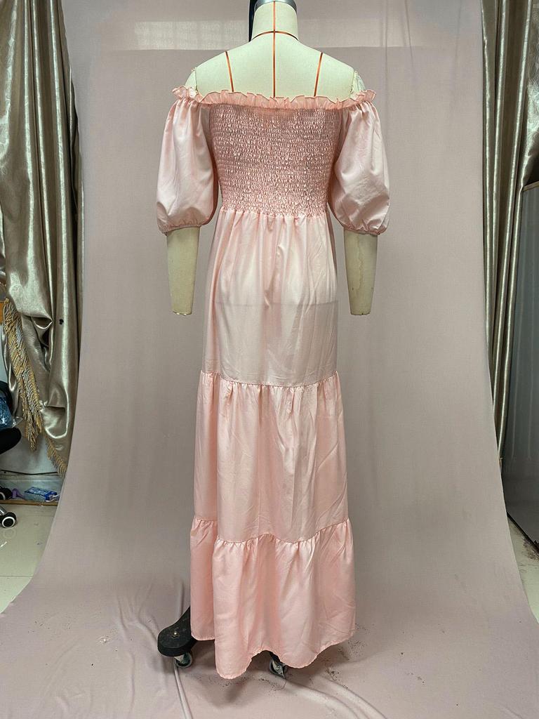 2025 Frühling/Sommer Europäisches & Amerikanisches Damen Ein-Schulter Blumen Feenkleid