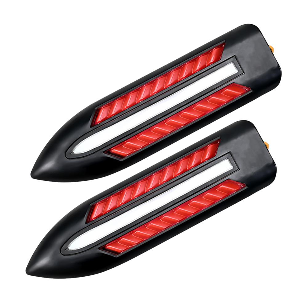 

2 шт. Автомобильный светодиодный указатель поворота, боковой габаритный фонарь DRL, плавный поворотник на крыло, дневные ходовые огни, белый и Ambe2r, установка без сверления