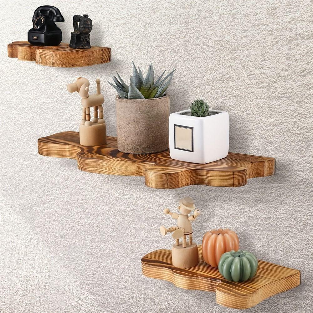 Wall Mounted Cloud Shaped Wall Display Shelves Wooden Plant Stand Wall Shelf  for Living Room