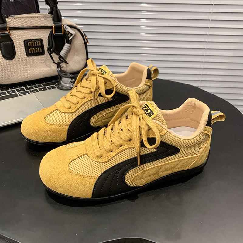 

Красные немецкие тренировочные кроссовки женские летние дышащие сетчатые 2025 новая женская обувь популярные повседневные спортивные на плоской подошве универсальные кеды 40 жёлтый