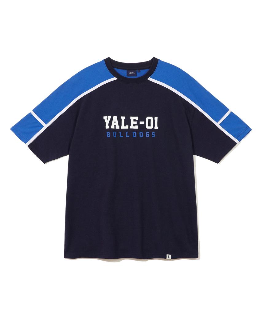 YALE 01 Bulldogs Color Taping Tee Navy