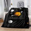 Space Planet Flannel Throw Blanket Saturn Solar System Galaxy Starry Sky Print Soft Lightweight Blanket for Sofa Bed
