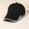 Adjustable Rhinestone Baseball Cap Bling Crystal Edge Outdoor Sun Hat Diamond Brim Cap  Casual Wear