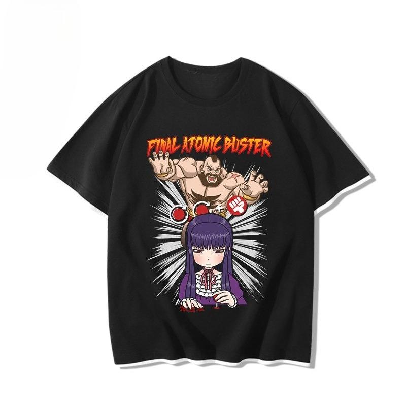 Men Ryu Ramen Noodle Print T Shirt Street Fighter Retro Japanese Anime Fighting Game Cotton Short Sleeve Casual Streetwear Tops