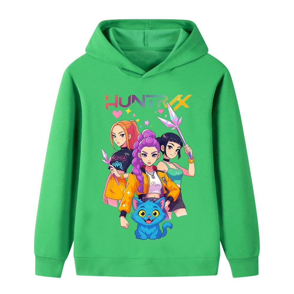B1233 Kids Boys Girls Kpop Rumi Zoey Mira Print Long Sleeves Hoodie
