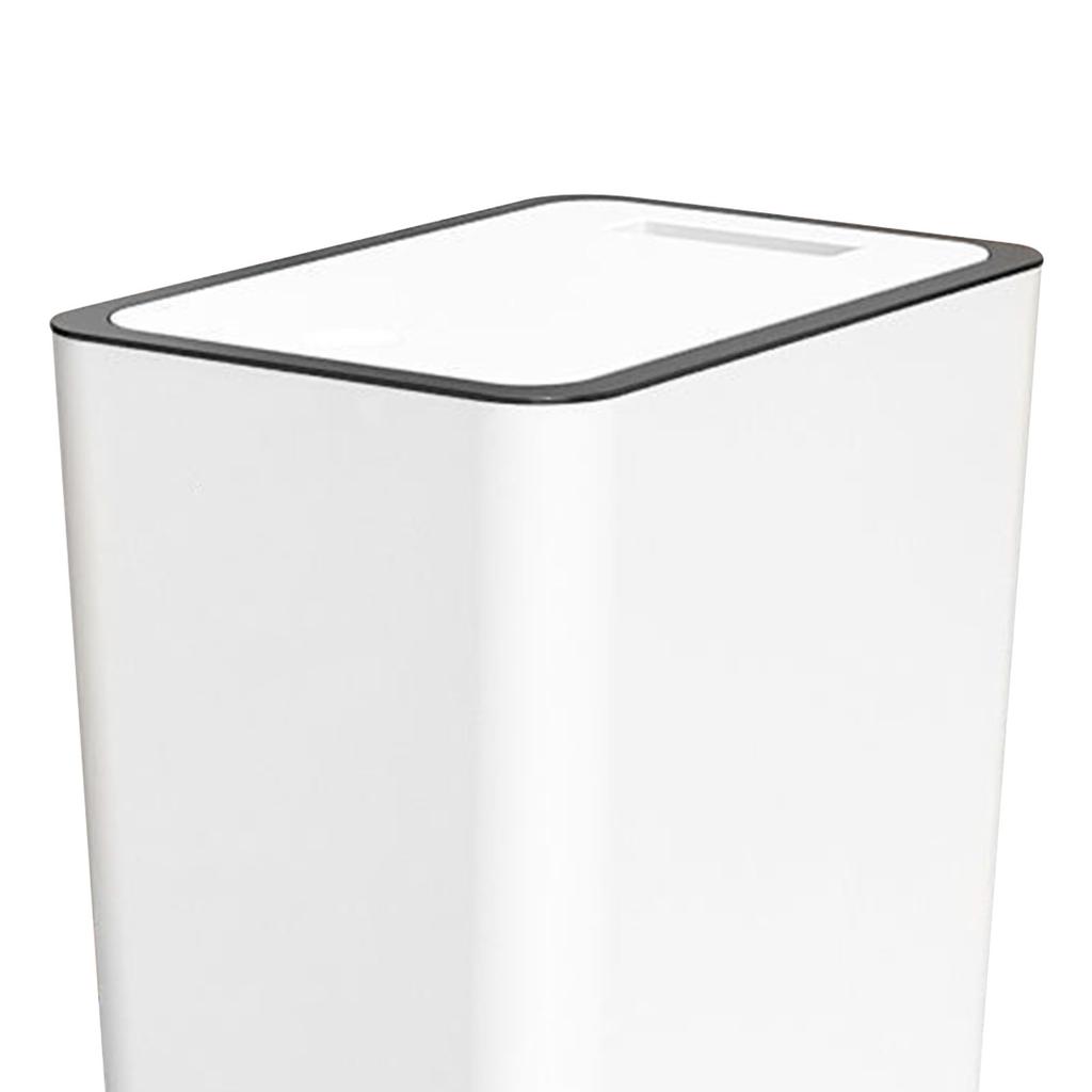 Press Type Trash Can with Cover 15L Capacity Plastic Garbage Bin for Bathroom Toilet Kitchen White
