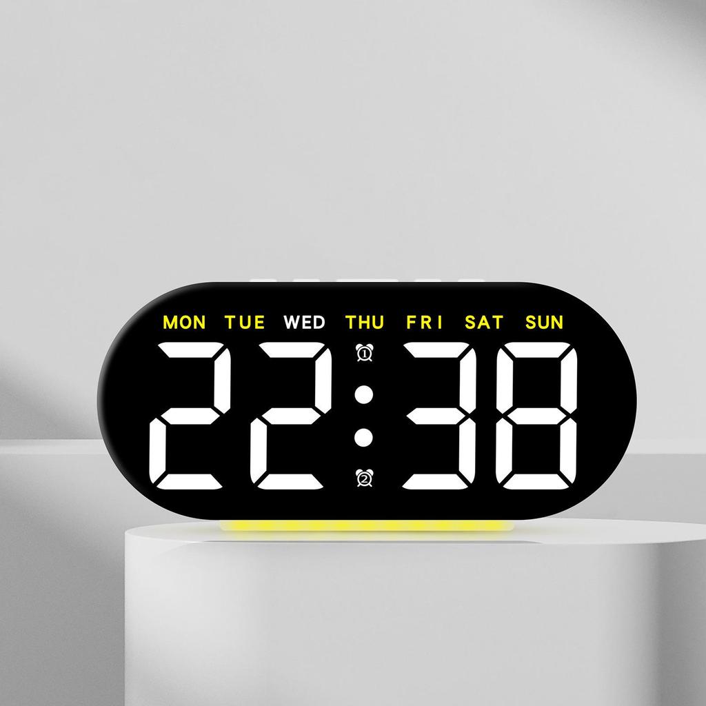 Multifunctional LED Alarm Clock with Large Screen & Atmosphere Light - Model GH8035