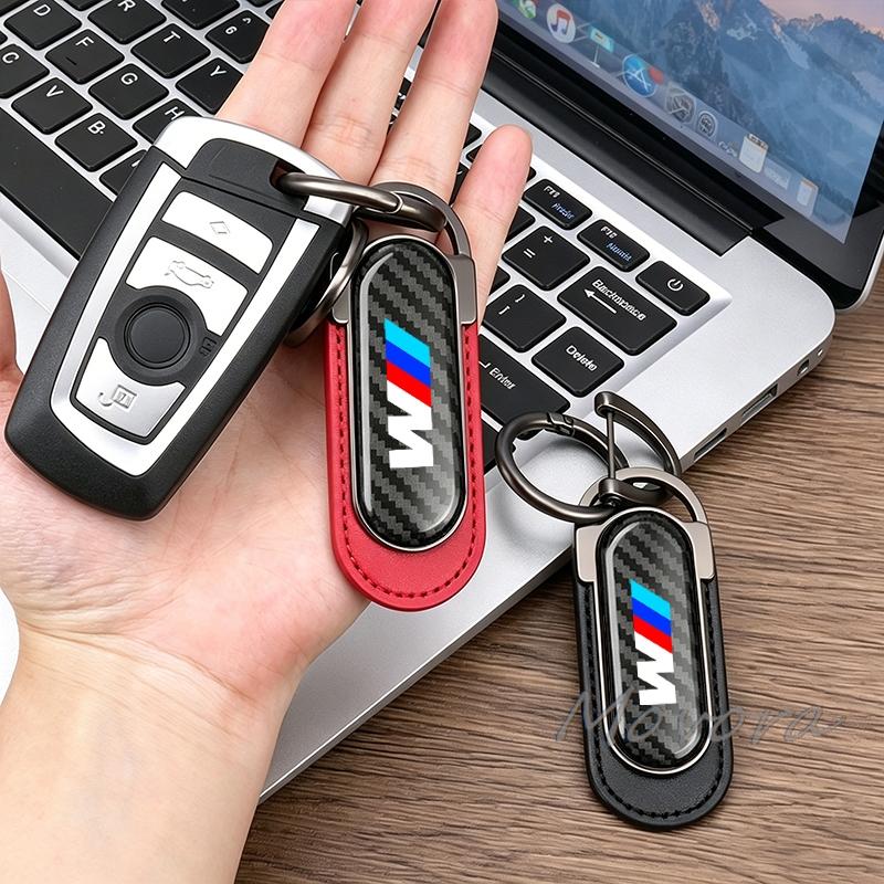Car Metal Keyring Carbon Fibre Leather Key Chain Pendant For BMW M Power M3 M4 M5 M6 M7 M8 X1 X3 X5 E39 E46 E60 E90 Performance vdkc30