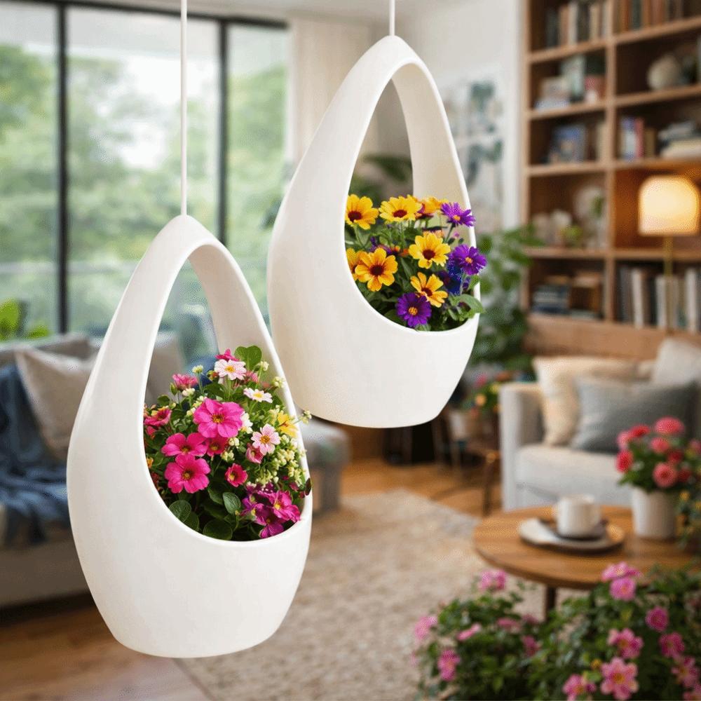 Large Capacity Vertical Planter Basket Chain Hooks Hanging Planter Plant Storage Basket  Balcony