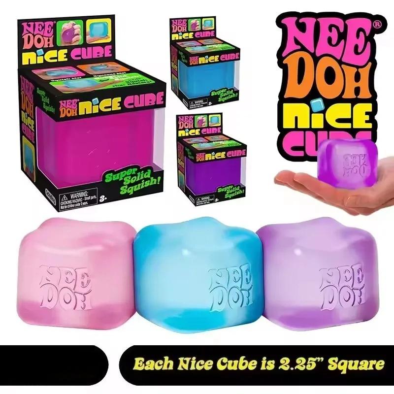 New Hot Needoh Nice Ice Squish Toy Super Solid Cube Squeeze Sensory Fidget Toy Stress Relief For Adults Squeeze Toy Fidget Toy