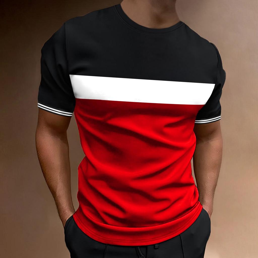 Luxury Brand T-Shirt 2024 Men'S Spring And Summer Leisure Sports Breathable Comfortable Beach Wind Stitched Stripe Color
