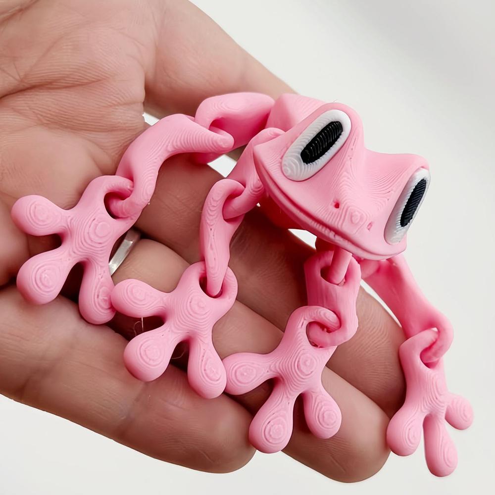 3D Printed Magnetic Frog Coloful 12.3Cm/5In Lifelike Movable Frog Magnet For Fridge Articulated Magnetic Refrigerator Sticker
