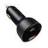 Baseus Supreme 100W Dual Port Car Charger, USB & USB-C Quick Charge with 1m USB-C Cable - Black