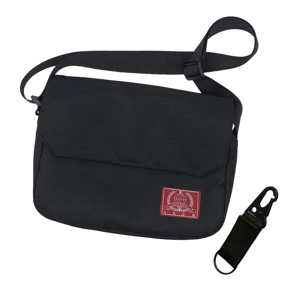 Tochno Military Shoulder Designed in with 6 Royal Black Available in 3 Casual Shoulder Crossbody Messenger Bag Men's Bag, "Ichigata" Japan, Carabiner,