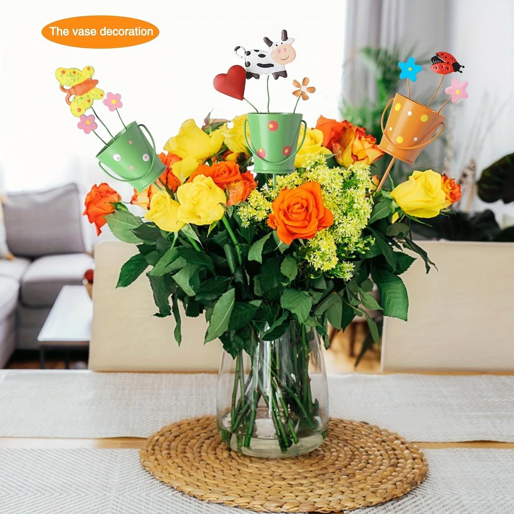 1pc Butterfly Garden Stakes Colorful Metal Ornaments for Outdoor Decor, Patio & Lawn Flower Pot Accents
