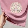 Embroidered Short-sleeved T-shirt Women's New Women's Clothing New Chinese Button-up T-shirt Temperament Bag Sleeve Pleated Top