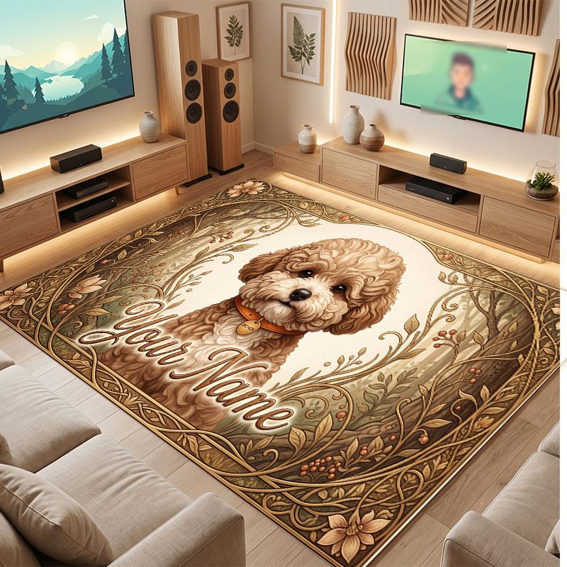 Decorative Artwork Theme Crystal Velvet Floor Rug Personalized Custom Name Text Warm Carpet Home Decoration