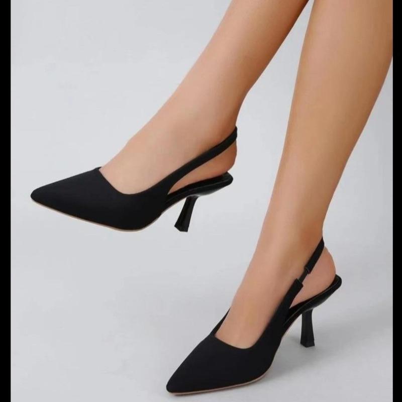 Fashion 2025 Summer Women Heels Sandals Red Pointed Slingback Sandals Shoes Green Black Kitten Heels Party Prom Ladies Stilettos tacones