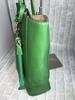 Rebecca Genuine Cowhide Leather Shrink Tote Bag with Pouch, Vertical Style, Unisex, JT-240322 (Green)