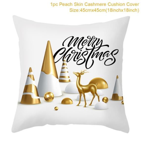 45cm Christmas Cushion Cover Navidad Merry Christmas Decorations For Home Xmas Noel Cristmas Ornaments New Year Gifts