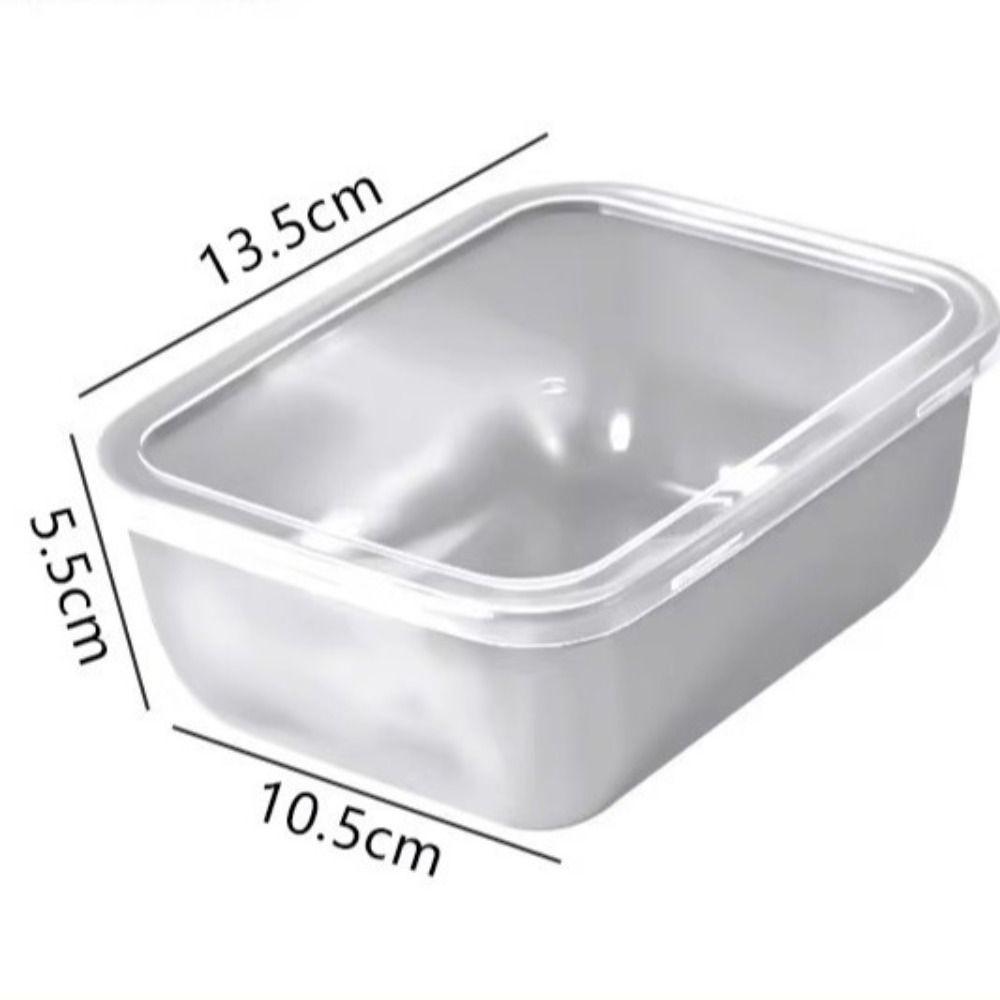 6Pcs with Lid Preservation Box Convenient Food Grade Sealed Box Stainless Steel Food Plate  Kitchen