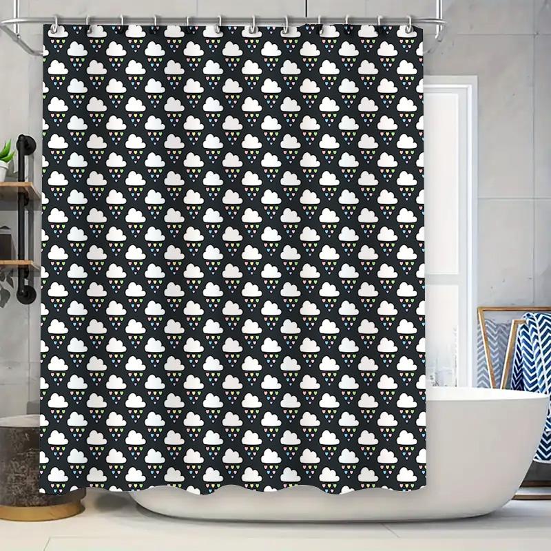 

Shower Curtain Nature Clouds Scenic Mountain Forest Backdrop Bathroom Decor Waterproof Modern Artistic Landscape Wall Hanging 90x180cm