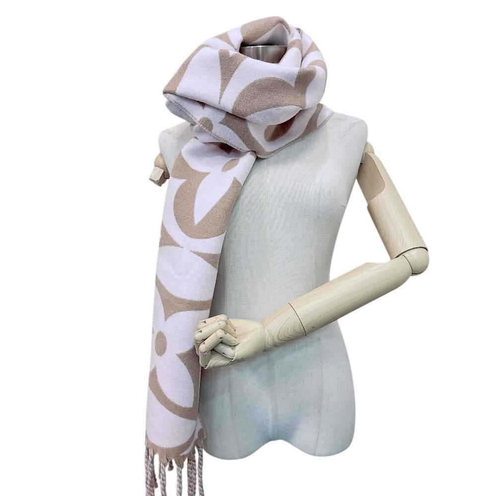LOUIS VUITTON M79213 wool Scarf LV Medallion Scarf beige wool Used