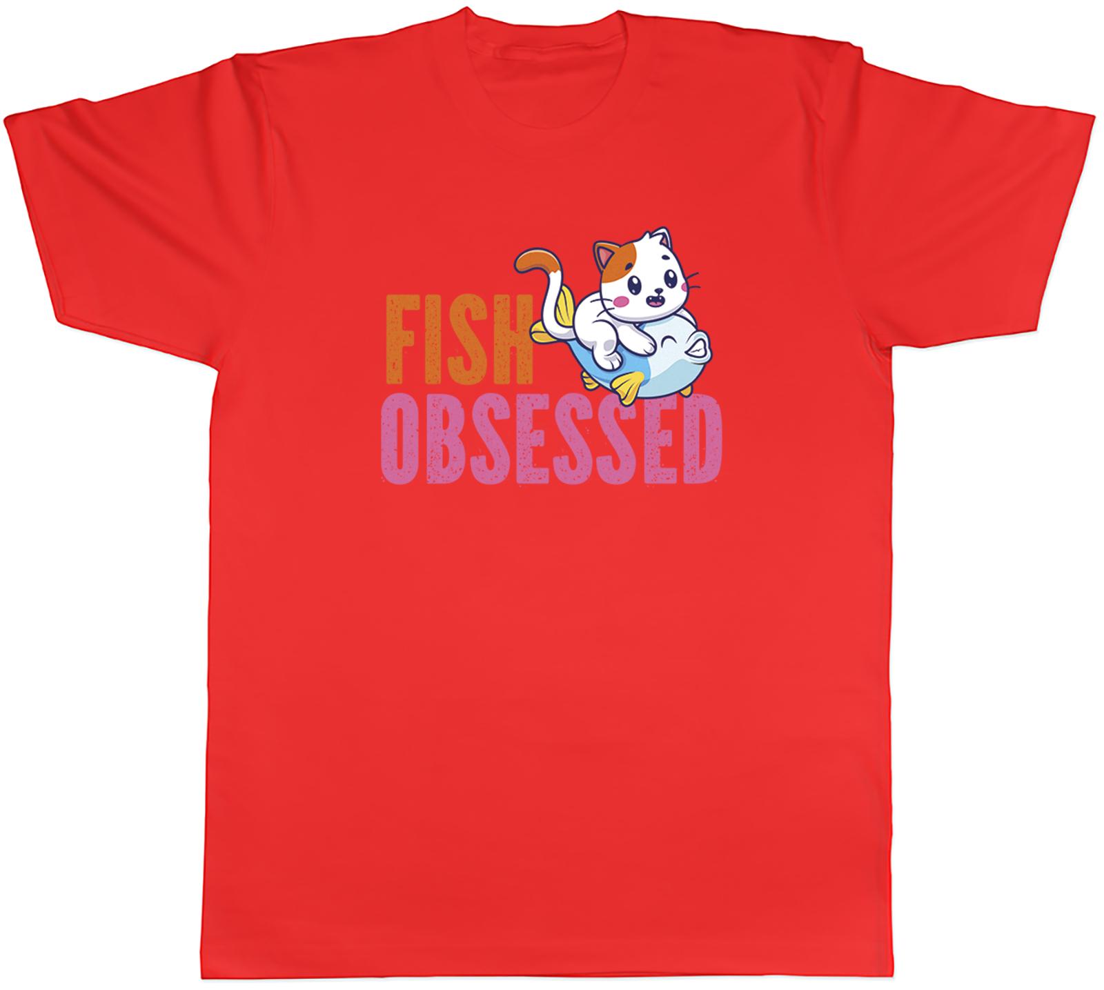 Fish Obsessed Funny Joke Mens TShirt Tee Gift Top S