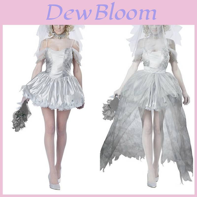 Halloween Ghost Bride Dress Costume For Women Role Play Party Cosplay