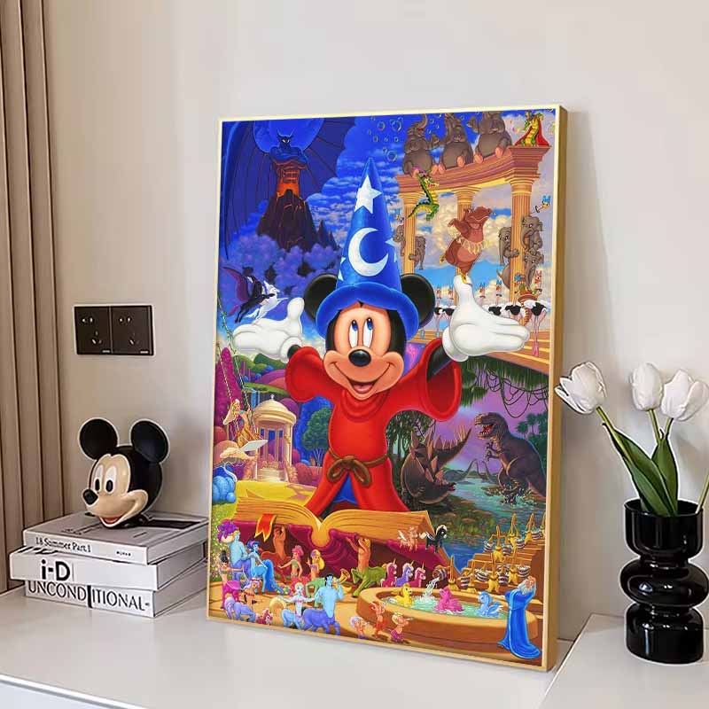 Disney Diamond Painting Disney Fantasia Mickey Mouse Theme Illustration DIY Kit Adult Arts and Crafts Home Decor and Gift
