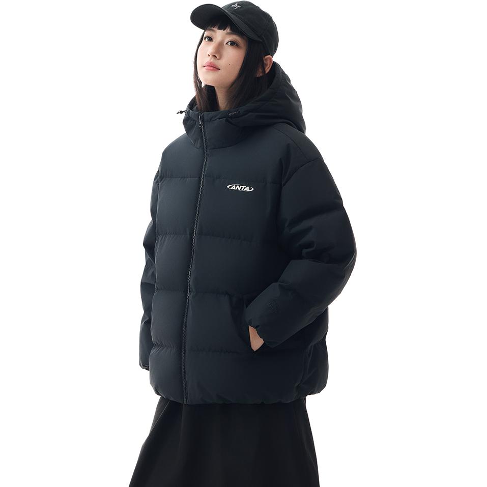 Anta Lifestyle Series Loose Casual Comfortable Down Jacket Women Outerwear Black 962448905-4