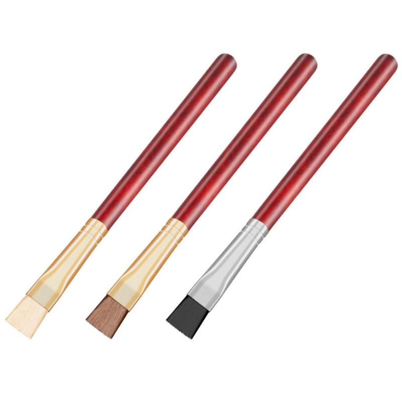 2Pcs Watch Maintenance Brushes Professional Grades Wood Handle 3 Bristle Types For Delicate Mechanisms