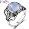 Nasiya New Vintage Ethnic Rings For Men Women CopperColor Natural Moonstone Jewelry  Dropshipping Gift
