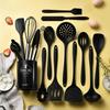Conjunto de Utensílios de Cozinha de Silicone Antiaderente com 15 Peças: Espátulas, Concha, Colheres de Cozinha