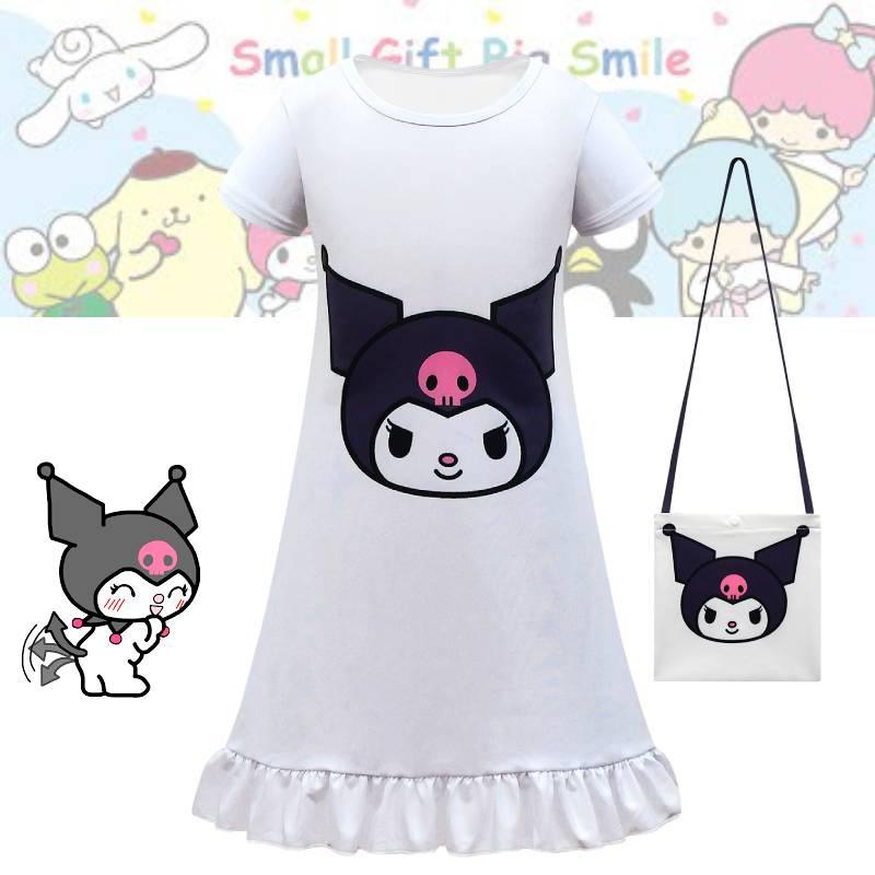 Children's Kurumi Dress European And American Style White Color Polyester Milk Silk Fabric