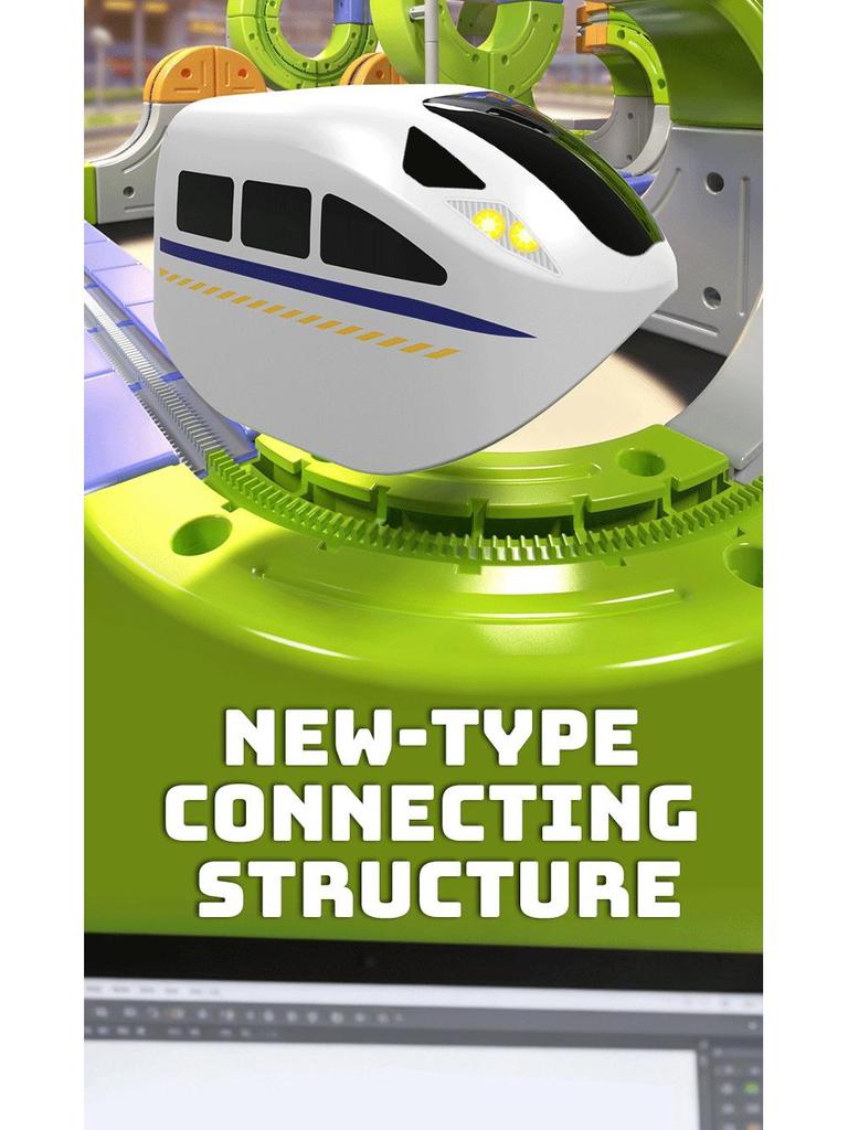 3D High-Speed Rail Train & Roller Coaster Building Block Set - Educational Toy Gift