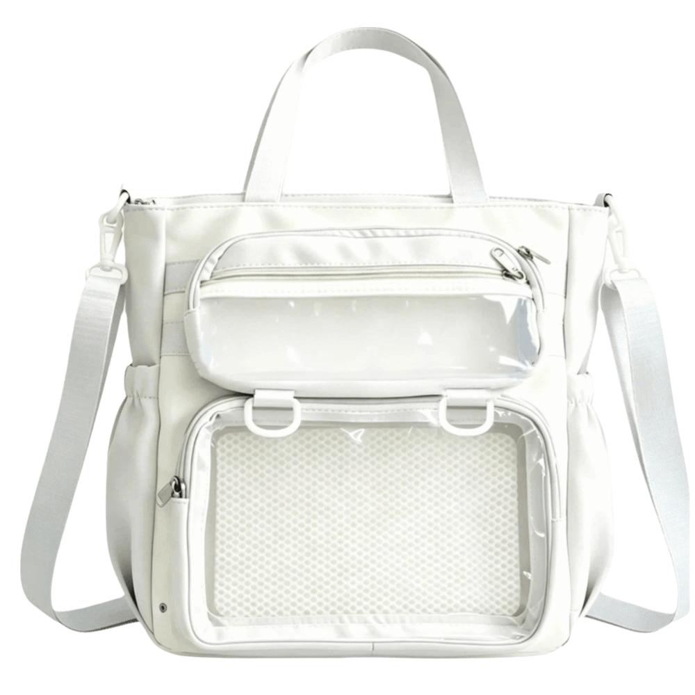

Transparent Design Shoulder Bag Cream Color Crossbody Bag Versatile Transparent Ita Bag Women белый