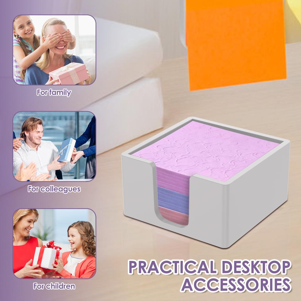 4Pcs Sticky Note Holder Silicone Memo Pad Dispenser Practical Self Stick Note Pad Organizer for Office Desk Home Accessories