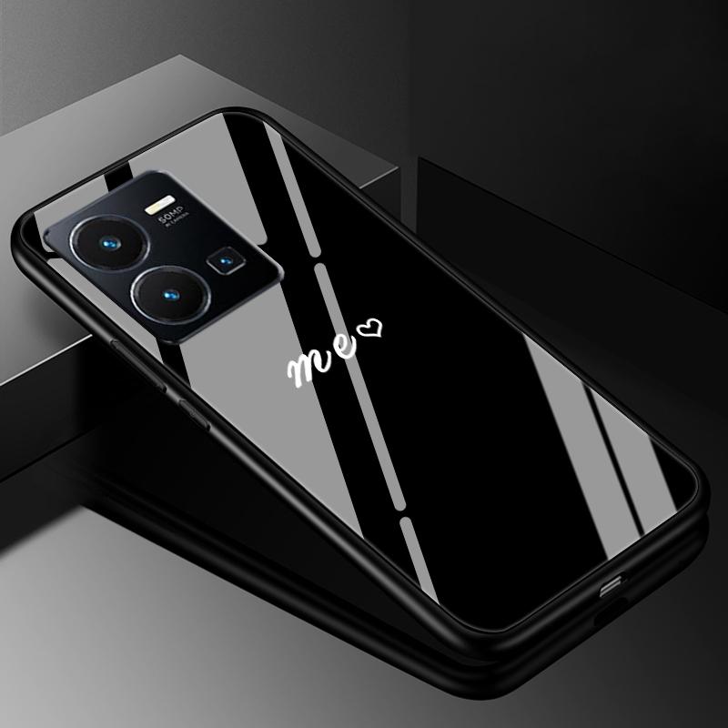 For VIVO Y35 2022 Case Cover Tempered Glass Cases for Vivo V21 5G 4G V21E Y11S Y12S Y20S V20 SE Y03 V2022 V2023 Hard Back Bumper