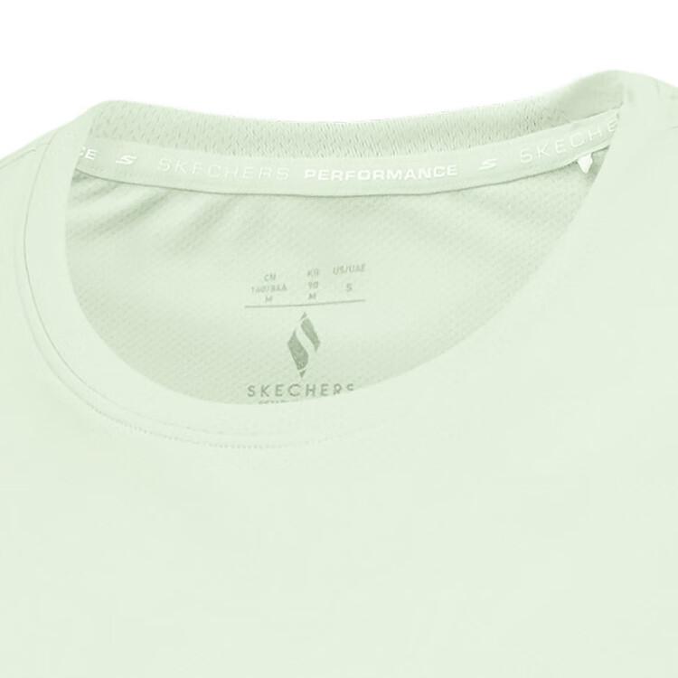 Skechers Comfortable Fashionable Versatile Simple Solid Color Short Sleeve Regular T-Shirt Women Tops Light-Forest-Green P225W020-05FU